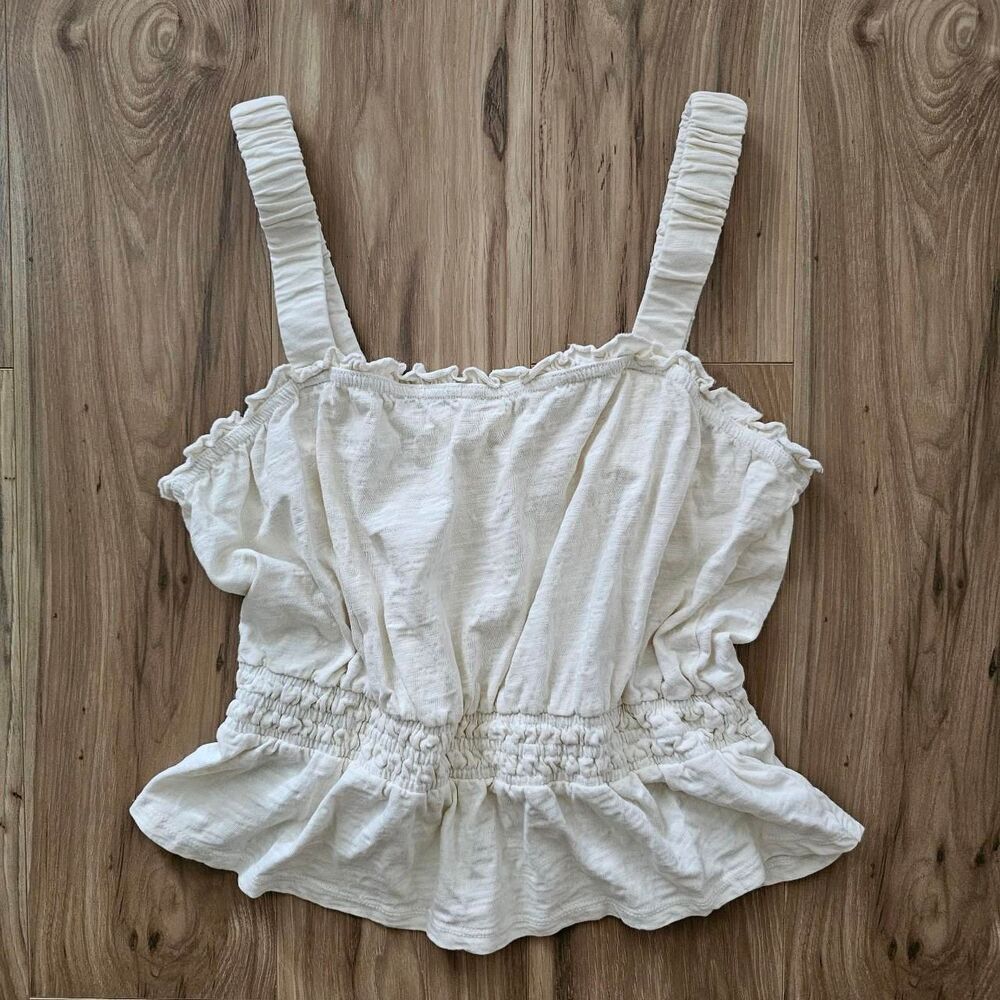 Marine Layer Dylan Smocked Tank. cream color Size M